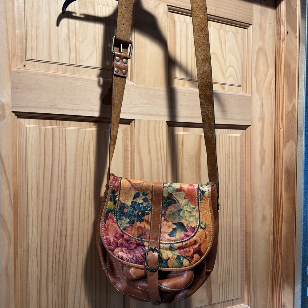 Patricia Nash Multicolor Floral Leather Crossbody Bag